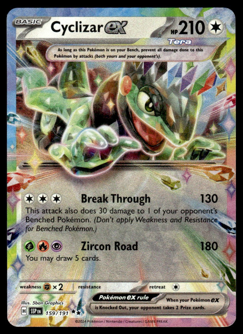 2024 Pokemon Scarlet & Violet - Surging Sparks 159/191 Cyclizar ex Near Mint