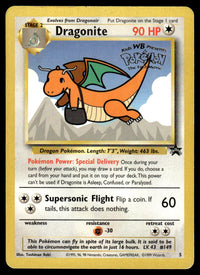 1999 Pokemon Black Star Promos 5 Dragonite Heavy Play