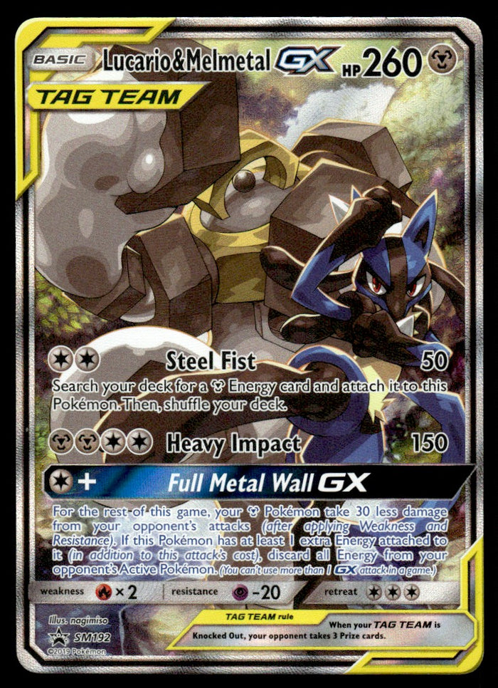 2019 Pokemon Sun & Moon, Promos - Sun & Moon Promos SM192 Lucario & Melmetal-GX Light Play