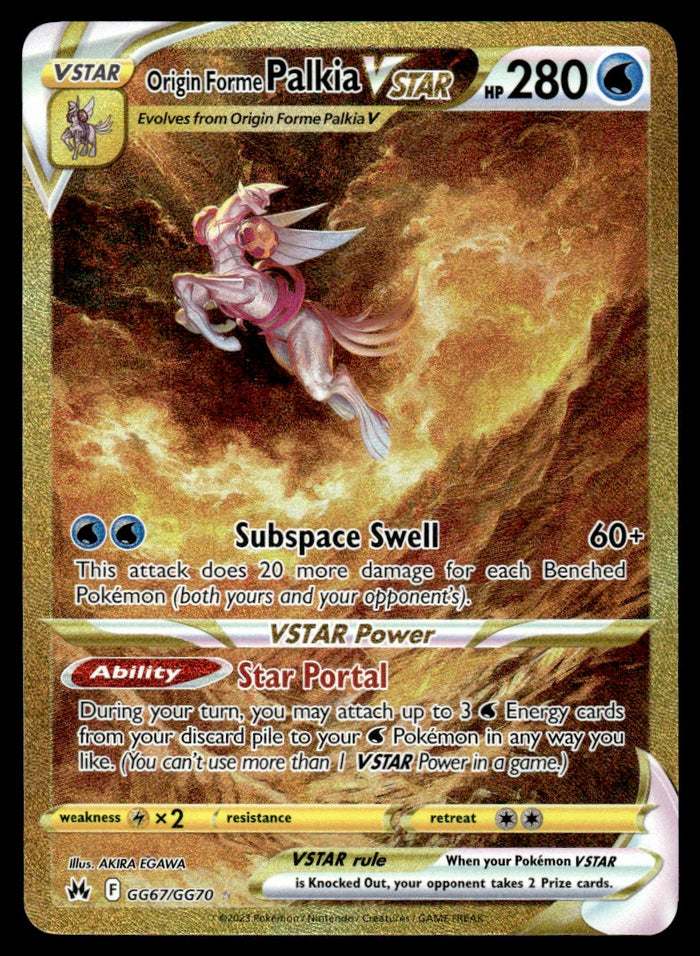 2023 Pokemon Sword & Shield Series - Crown Zenith - Galarian Gallery GG67 Origin Forme Palkia VSTAR Near Mint