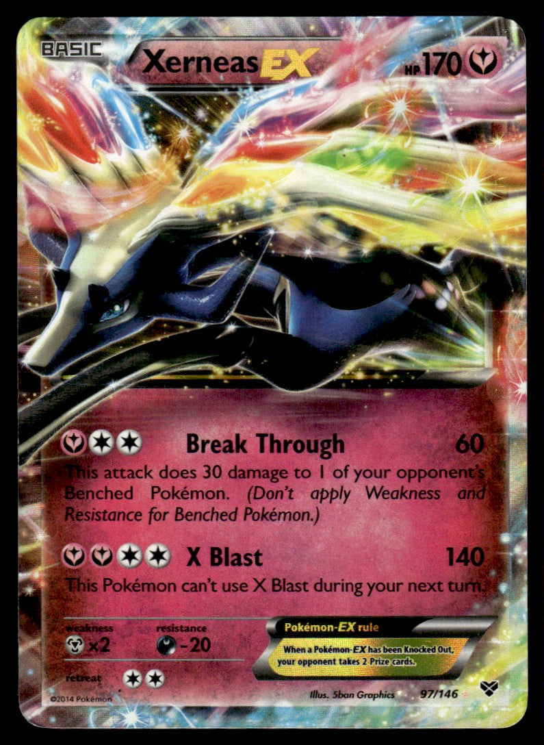 2014 Pokemon XY 97 Xerneas-EX Heavy Play