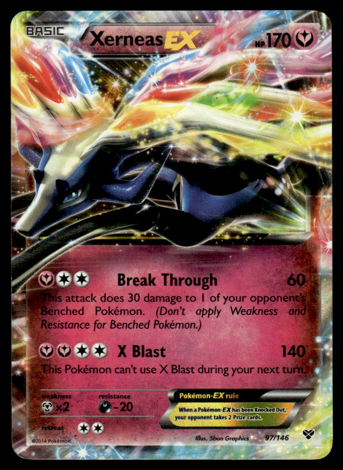 2014 Pokemon XY 97 Xerneas-EX Heavy Play