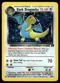 2000 Pokemon Team Rocket 5/82 Dark Dragonite Heavy Play