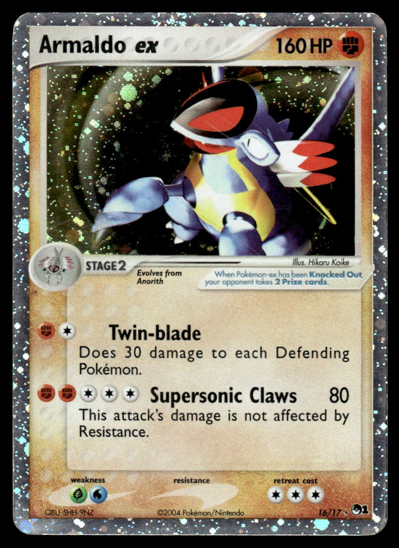 2004 Pokemon EX, POP - POP Series 1 16 Armaldo ex Heavy Play