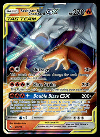 2019 Pokemon Sun & Moon - Unbroken Bonds 20 Reshiram & Charizard-GX Heavy Play