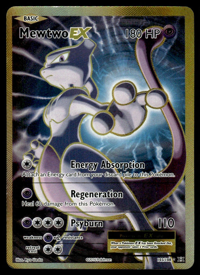 2016 Pokemon XY - Evolutions 103 Mewtwo-EX Heavy Play