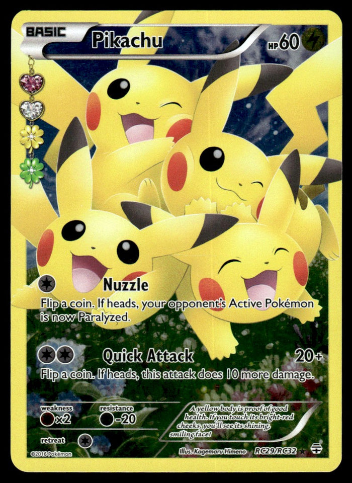 2016 Pokemon XY - Generations RC29/RC32 Pikachu Light Play