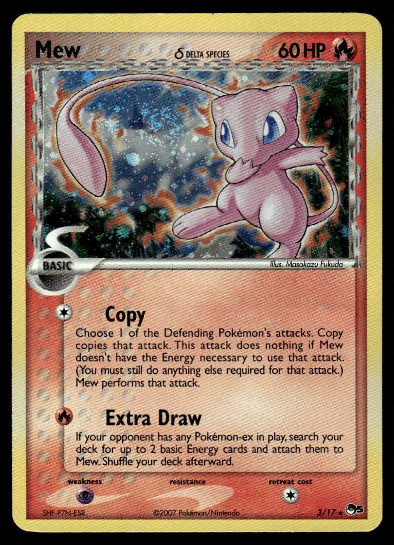 2007 Pokemon POP Series 5 3/17 Mew Heavy Play