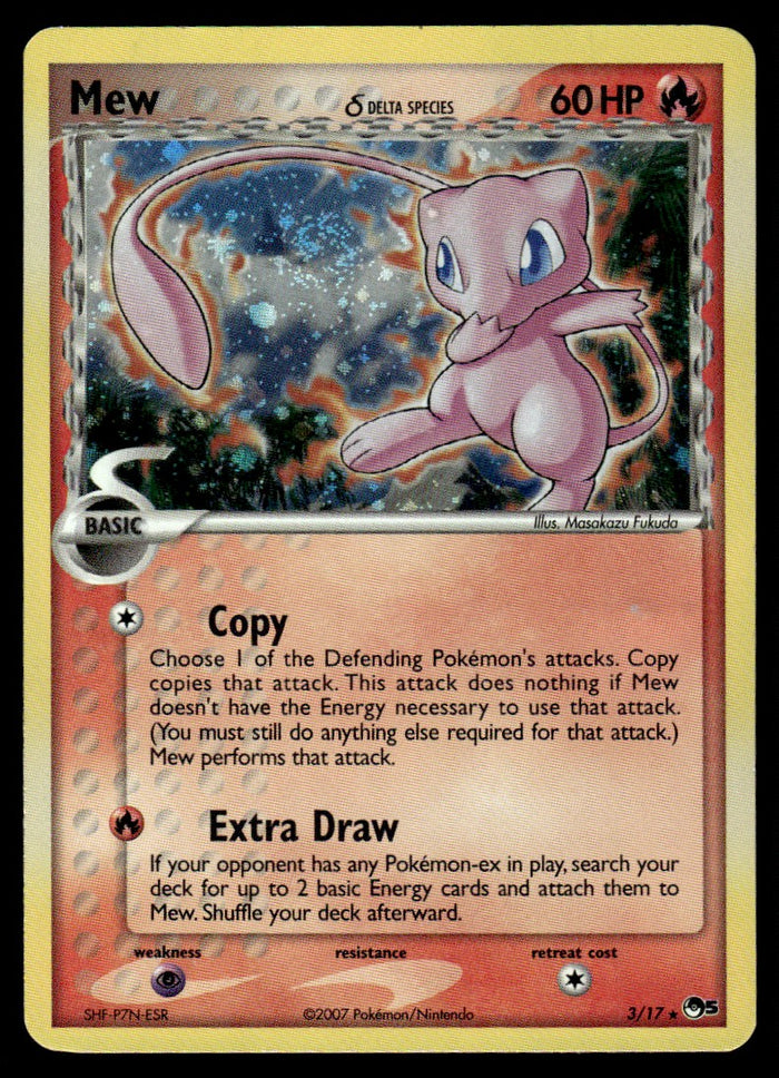 2007 Pokemon POP Series 5 3/17 Mew Heavy Play