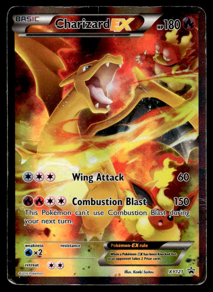 2016 Pokemon XY Promos XY121 Charizard EX Damaged
