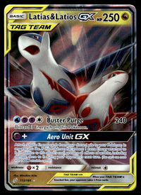 2019 Pokemon Sun & Moon - Team Up 113/181 Latias & Latios GX Light Play