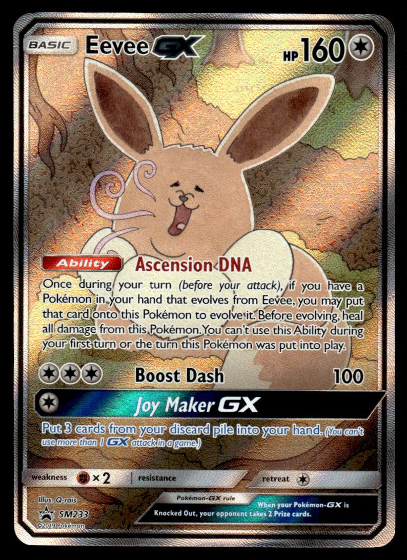 2019 Pokemon Sun & Moon Promos SM233 Eevee GX Light Play