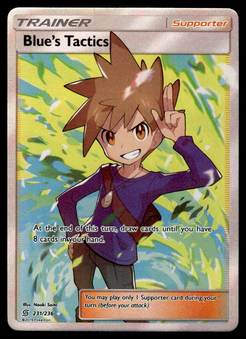2019 Pokemon Unified Minds 231/236 Blue's Tactics Near Mint