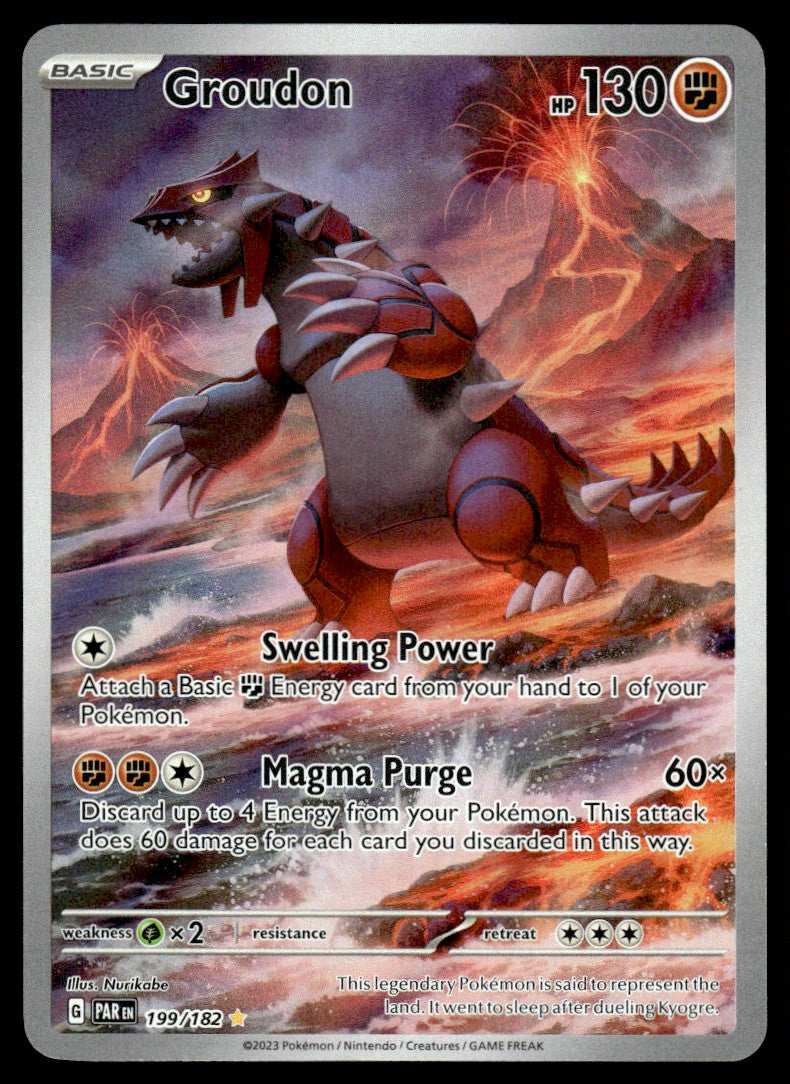 2023 Pokemon Paradox Rift 199/182 Groudon Light Play