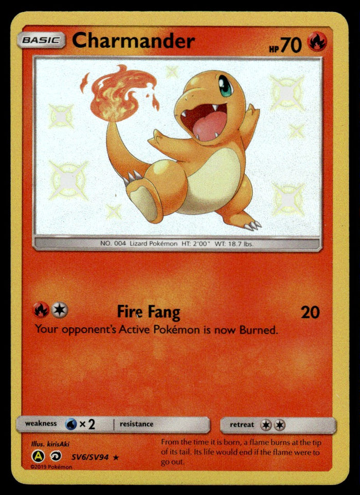 2019 Pokemon Hidden Fates: Shiny Vault SV6/SV94 Charmander Light Play