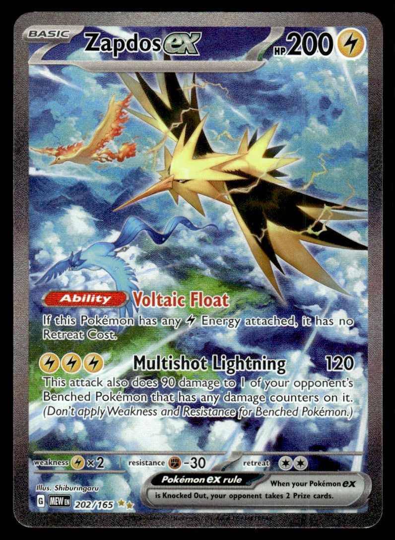 2023 Pokemon 151 202/165 Zapdos ex Near Mint