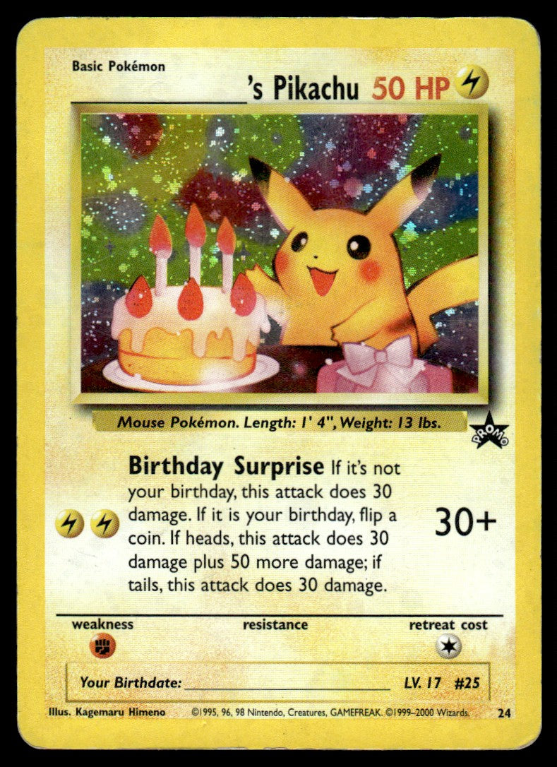 2000 Pokemon Black Star Promos 24 _____'s Pikachu Damaged