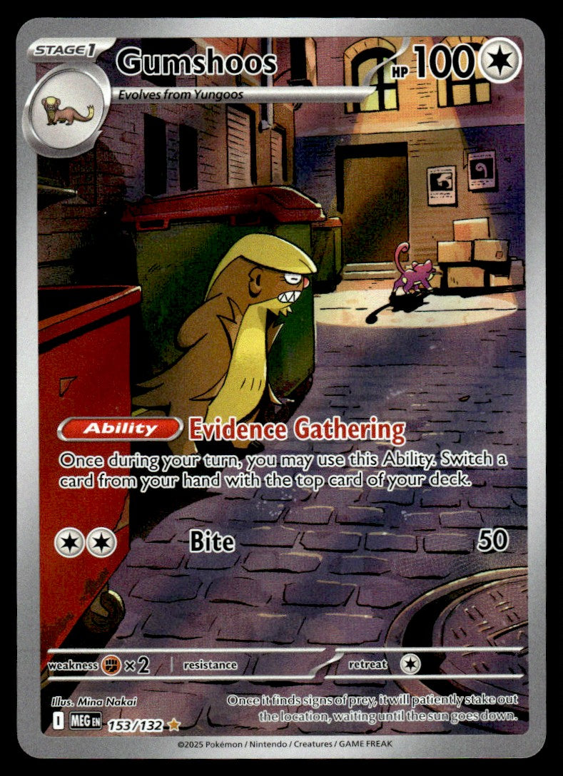 2025 Pokemon Mega Evolution 153/132 Gumshoos Near Mint