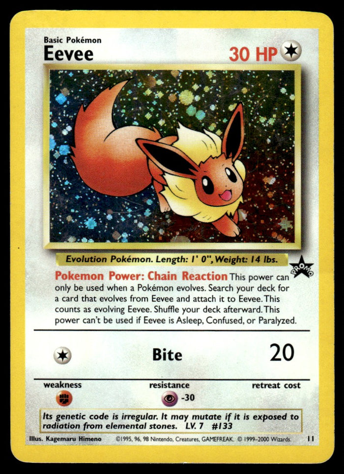 2000 Pokemon Promos - Wizards Black Star 11 Eevee Heavy Play