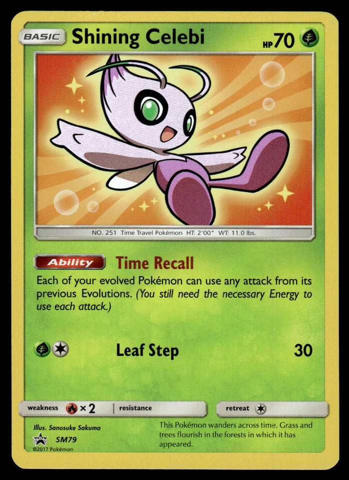 2017 Pokemon Sun & Moon, Promos - Sun & Moon Promos SM79 Shining Celebi Heavy Play