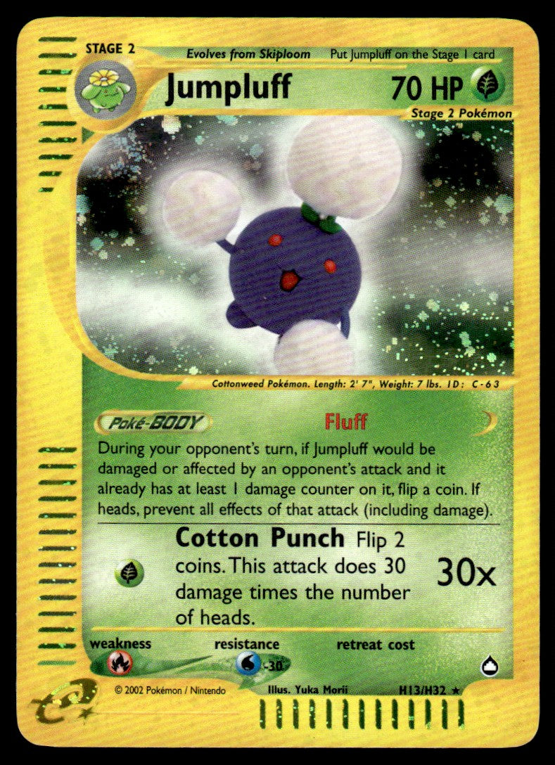 2002 Pokemon E-Card - Aquapolis H13/H32 Jumpluff Heavy Play