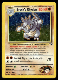 2000 Pokemon Gym Heroes 2/132 Brock's Rhydon Damaged