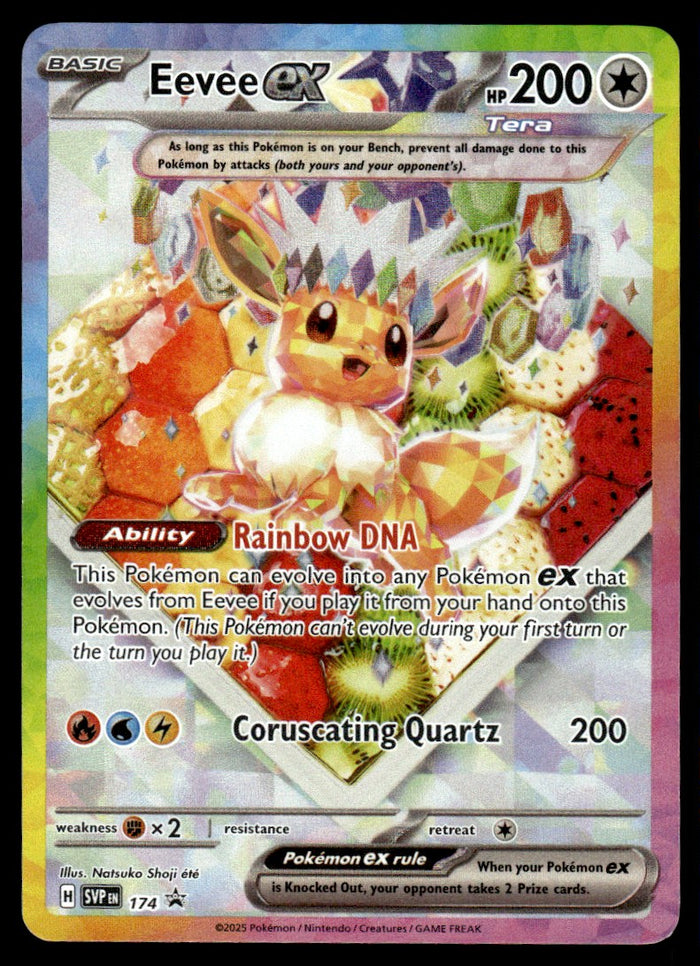 2025 Pokemon Scarlet & Violet Series - Prismatic Evolutions 174 Eevee ex Light Play
