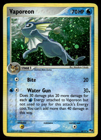 2006 Pokemon EX, POP - POP Series 3 6 Vaporeon Heavy Play