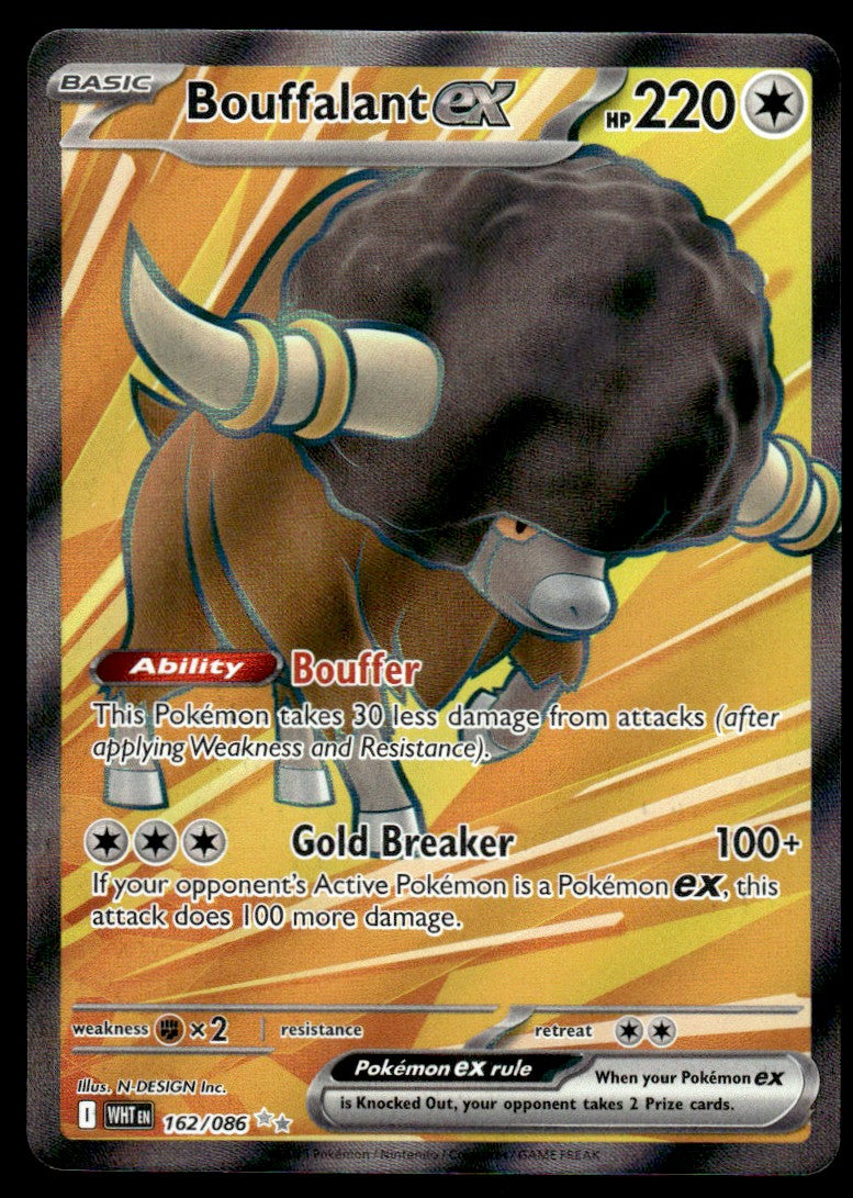 2025 Pokemon Scarlet & Violet Series - White Flare 162 Bouffalant ex Near Mint