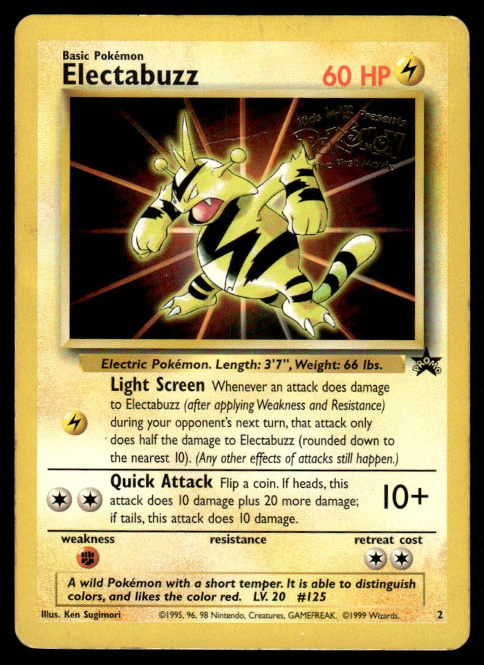 1999 Pokemon Black Star Promos 2 Electabuzz Damaged