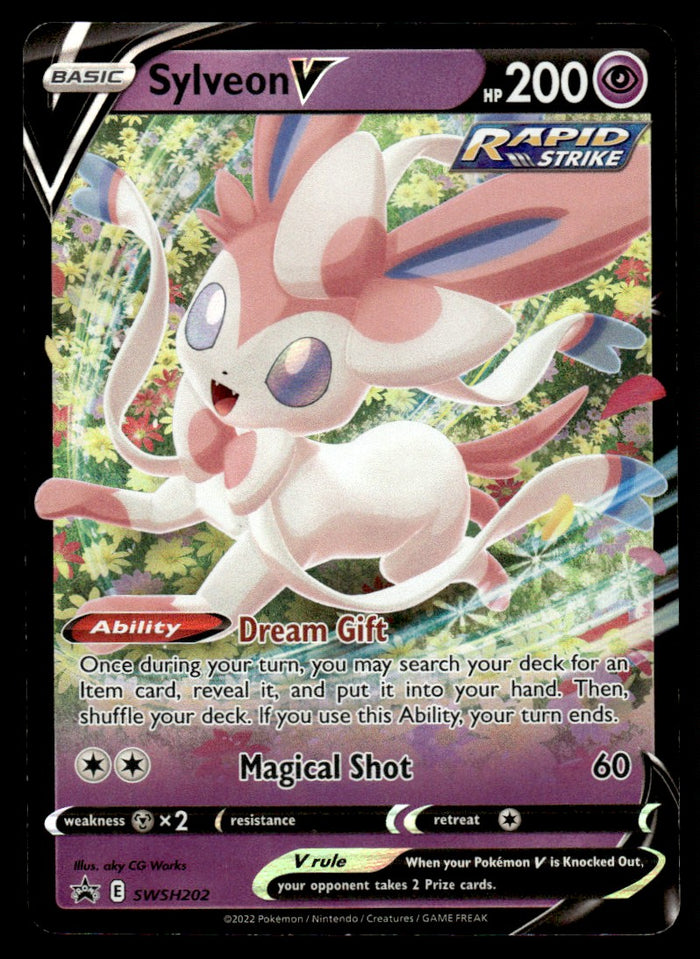 2022 Pokemon Sword & Shield Promos SWSH202 Sylveon V Light Play