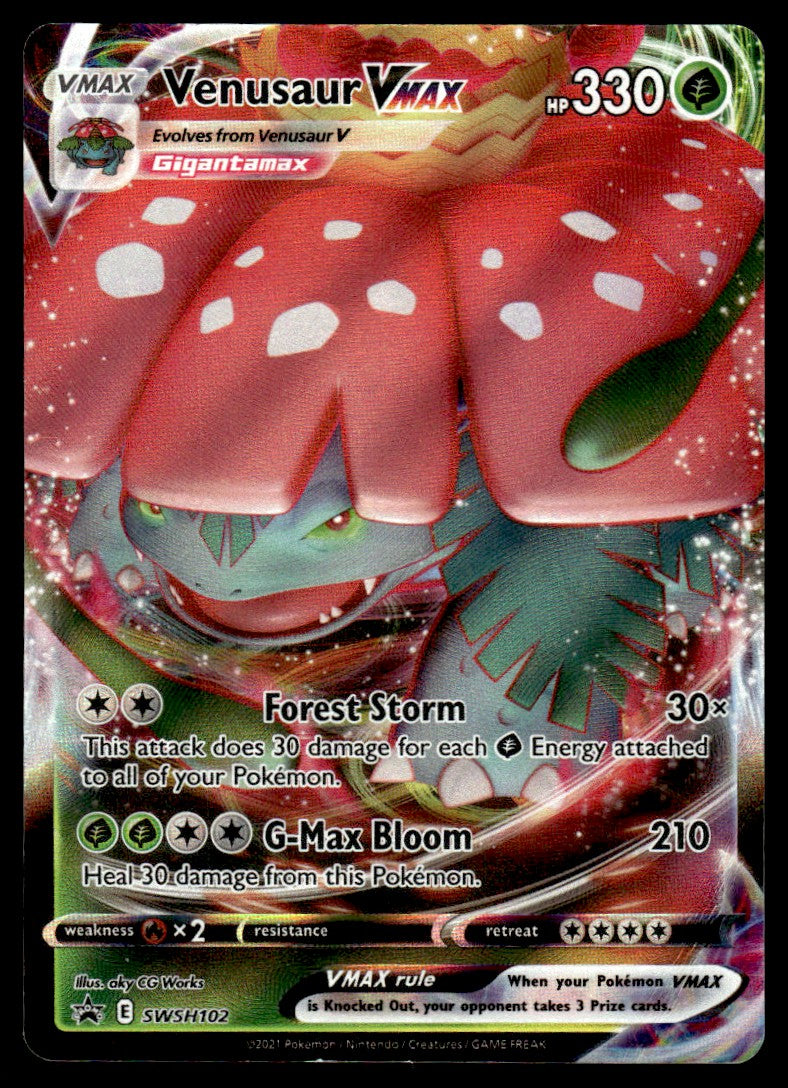 2021 Pokemon Sword & Shield Promos SWSH102 Venusaur VMAX Heavy Play
