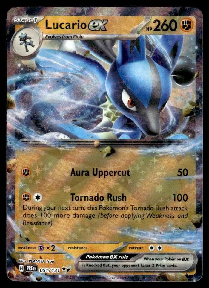 2025 Pokemon Scarlet & Violet - Prismatic Evolutions 051/131 Lucario ex Near Mint