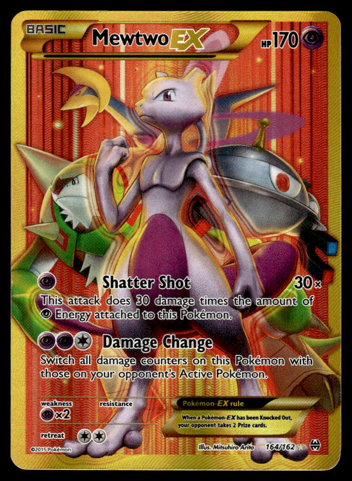 2015 Pokemon XY - BREAKthrough 164 Mewtwo-EX Light Play