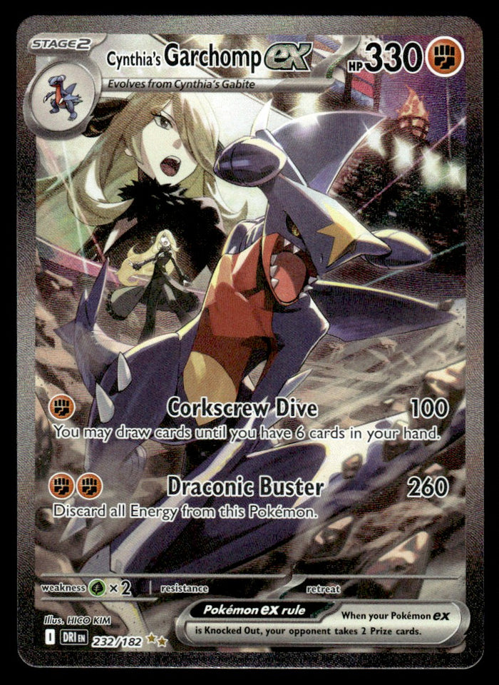 2025 Pokemon Scarlet & Violet Series - Destined Rivals 232 Cynthia's Garchomp ex Light Play