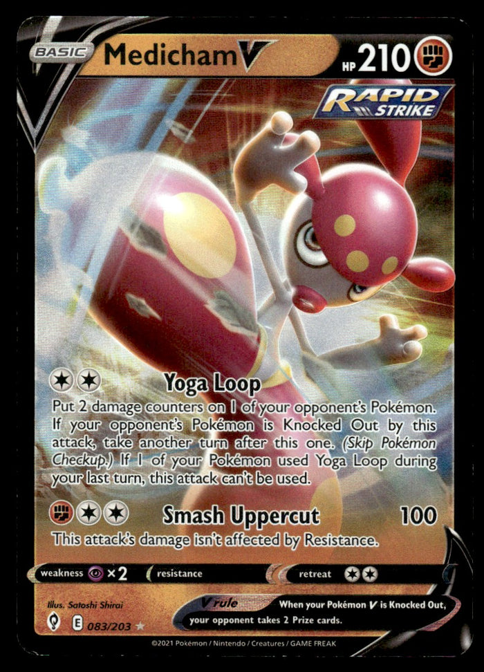 2021 Pokemon Sword & Shield - Evolving Skies 83 Medicham V Near Mint
