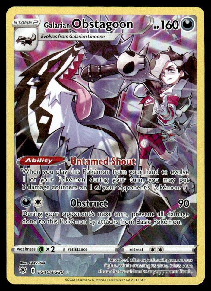 2022 Pokemon Sword & Shield Series - Astral Radiance Trainer Gallery TG10 Galarian Obstagoon Near Mint