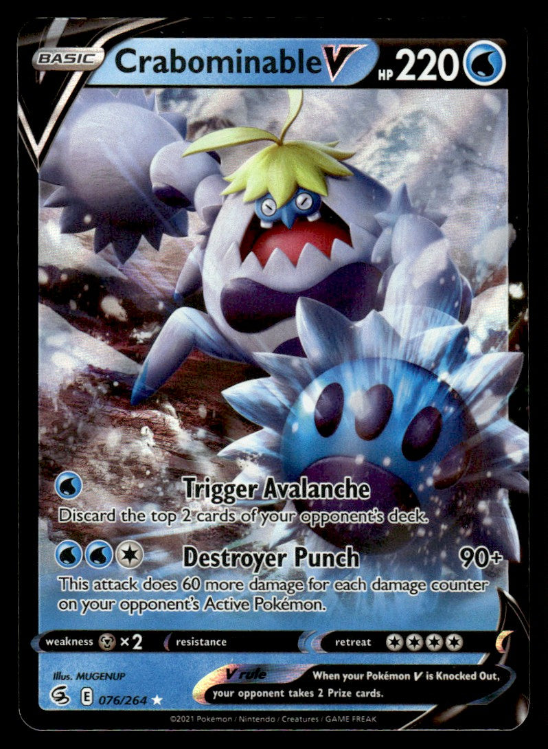 2021 Pokemon Sword & Shield - Fusion Strike 076/264 Crabominable V Near Mint