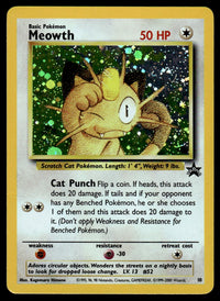 2000 Pokemon Promos - Wizards Black Star 10 Meowth Heavy Play