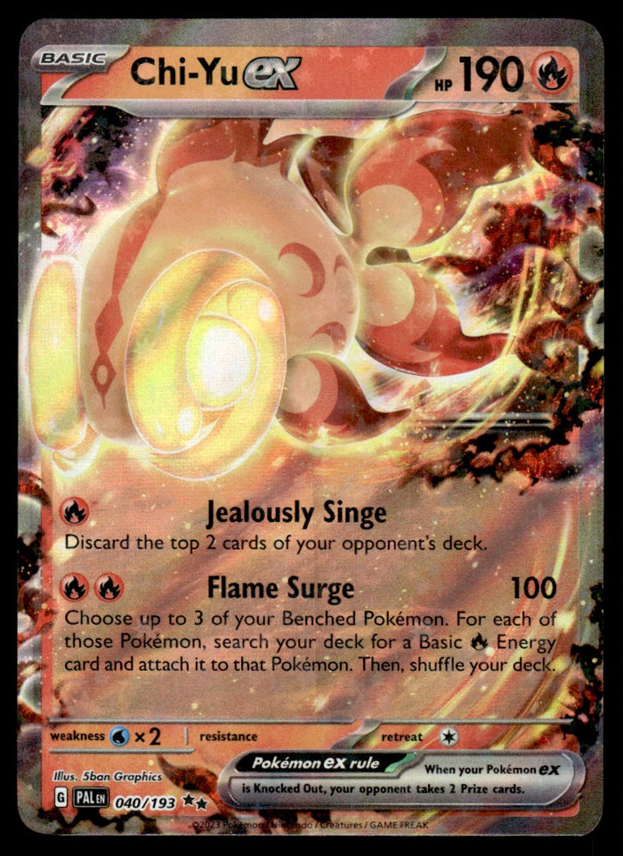 2023 Pokemon Scarlet & Violet Series - Paldea Evolved 40 Chi-Yu ex Near Mint