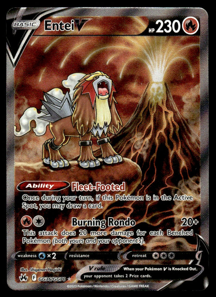 2023 Pokemon Crown Zenith GG36/GG70 Entei V Near Mint