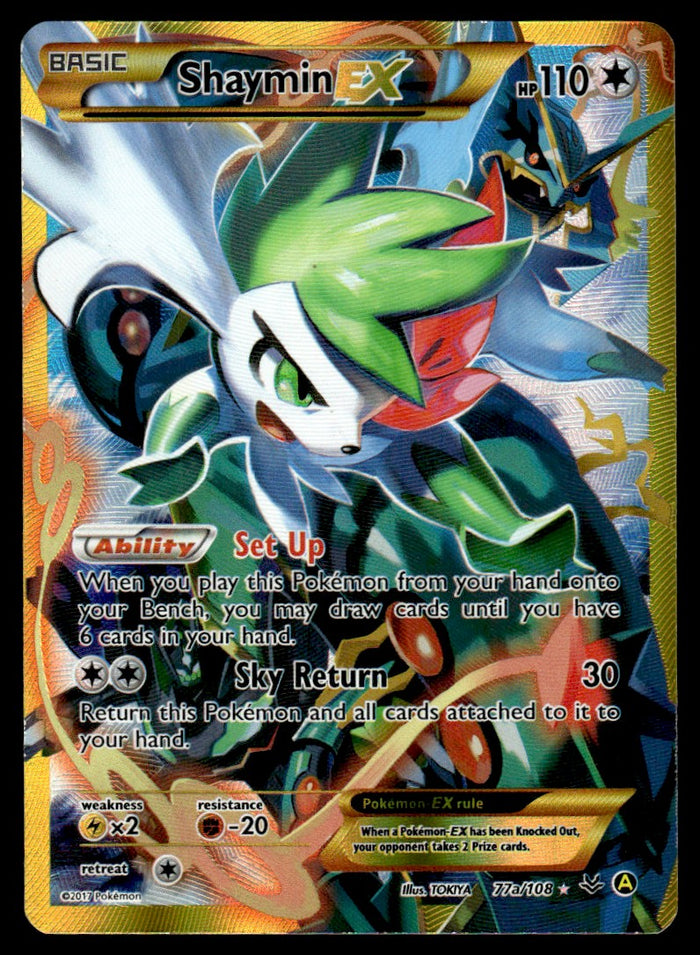 2012 Pokemon XY - Roaring Skies 77A/108 Shaymin EX Heavy Play