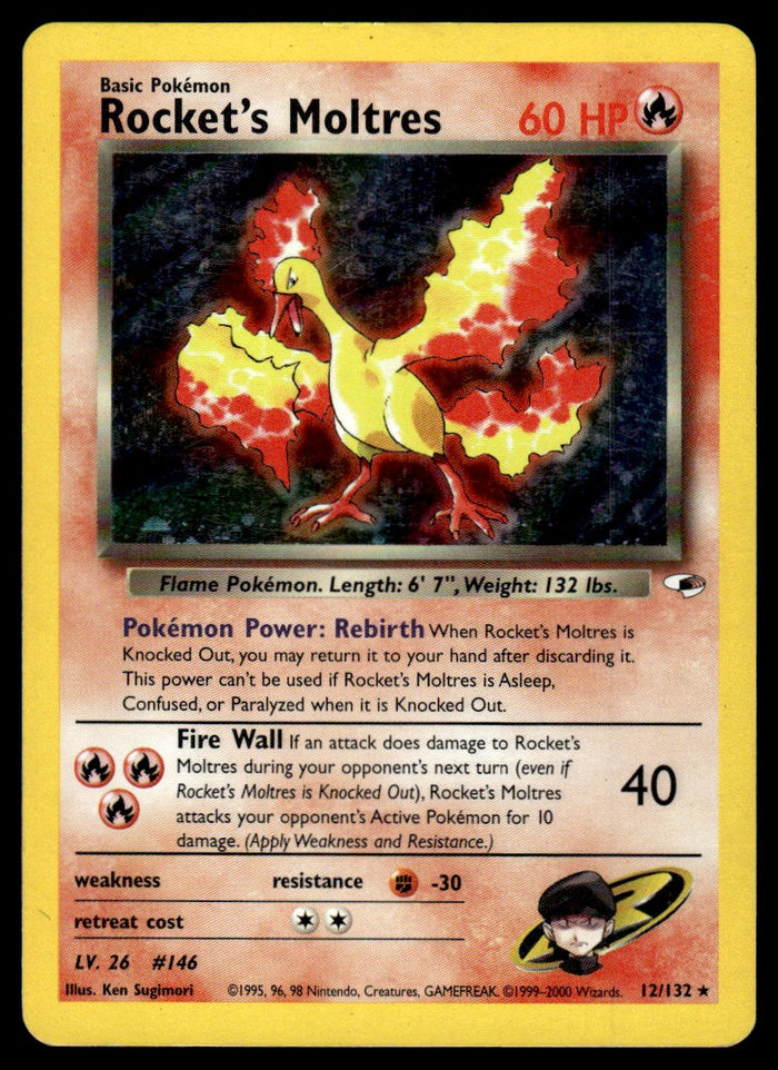 2000 Pokemon Gym Heroes 12/132 Rocket's Moltres Near Mint