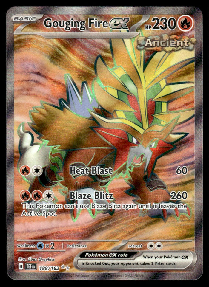 2024 Pokemon Scarlet & Violet Series - Temporal Forces 188 Gouging Fire ex Light Play
