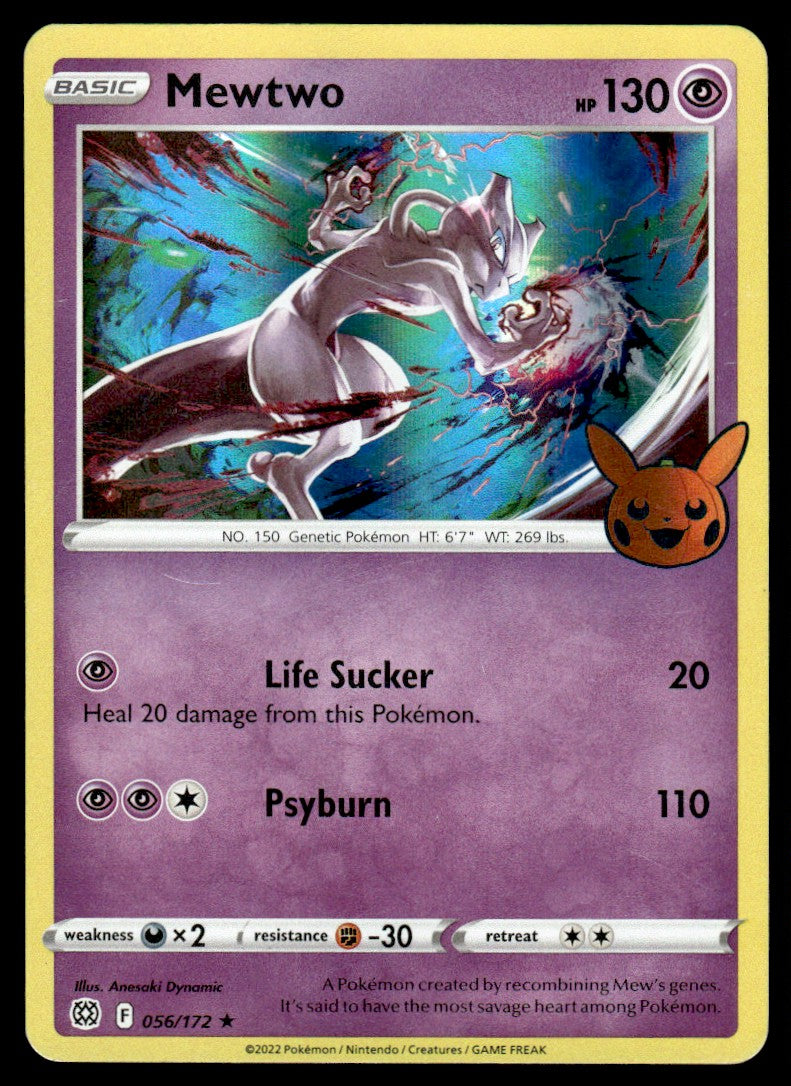 2022 Pokemon Sword & Shield Series - Trick or Trade 56 Mewtwo Heavy Play