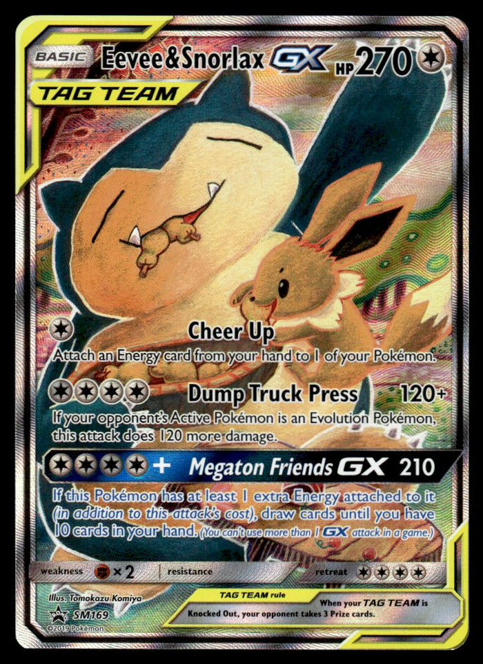 2019 Pokemon Sun & Moon, Promos - Sun & Moon Promos SM169 Eevee & Snorlax-GX Light Play