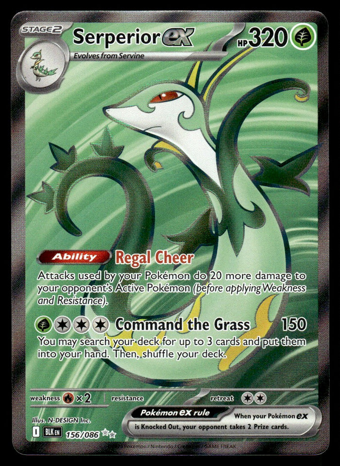 2025 Pokemon Scarlet & Violet Series - Black Bolt 156 Serperior ex Near Mint