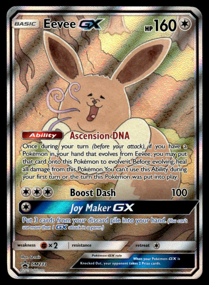 2019 Pokemon Sun & Moon Promos SM233 Eevee GX Heavy Play