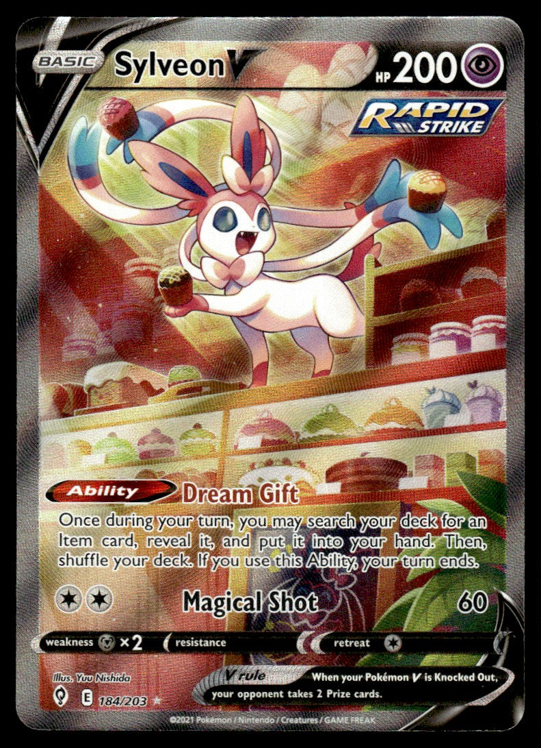 2021 Pokemon Sword & Shield - Evolving Skies 184/203 Sylveon V Light Play