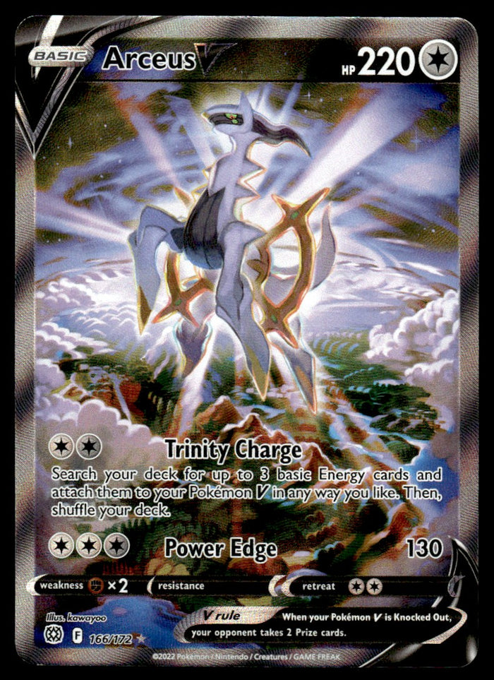 2022 Pokemon Sword & Shield - Brilliant Stars 166/172 Arceus V Near Mint